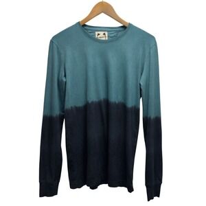 Wolf vs. Goat Mens XS Blue Tie-Dye Crewneck Long Sleeve Cotton Modal T-Shirt USA